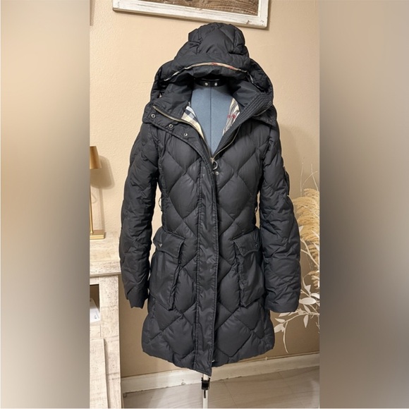 Burberry Black Puffer Jacket with Hood
